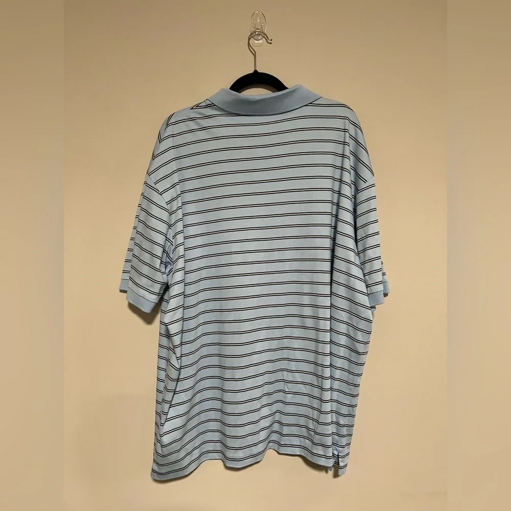 Polo Ralph Lauren Pima Cotton Short Sleeve Blue Striped Knit Shirt Size 3XB